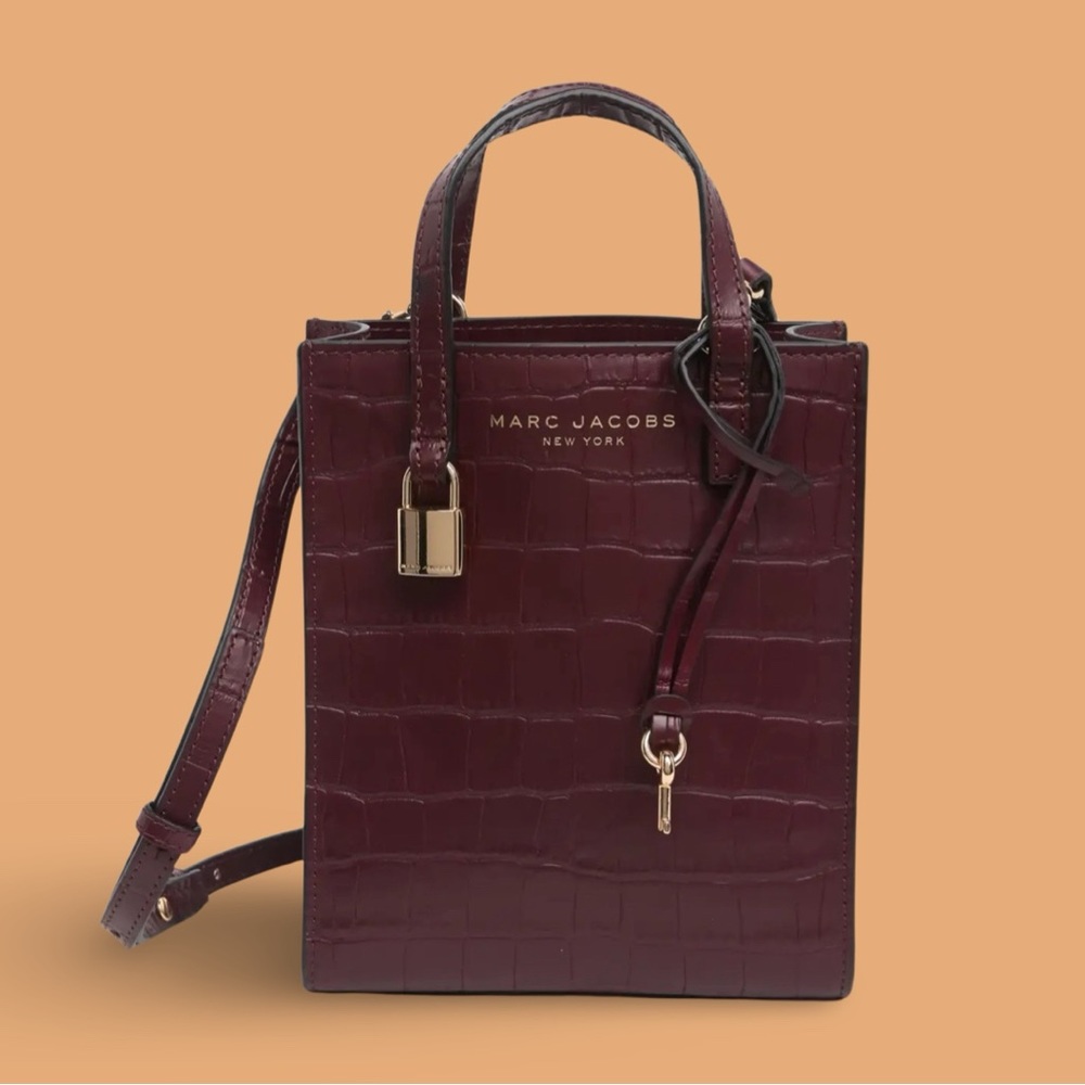Marc Jacobs Croc Embossed Crossbody Micro Tote